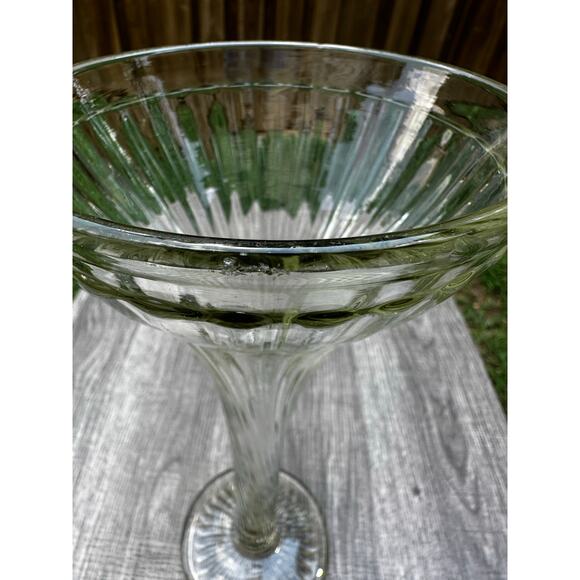 Antique 1920's New Martinsville Heavy Glass 12" Shelf Riser or Trumpet Vase - Picture 4 of 5